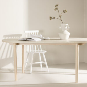 Andy – Table à manger ovale – Blanchi – 180 x 90 cm