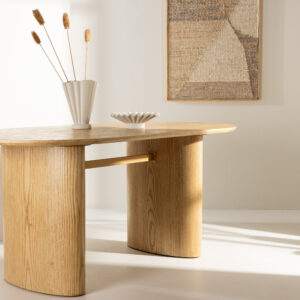 Isolde – Table à manger ovale – Naturel – 180 x 90 cm