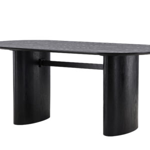 Isolde – Table à manger ovale – Noir – 180 x 90 cm