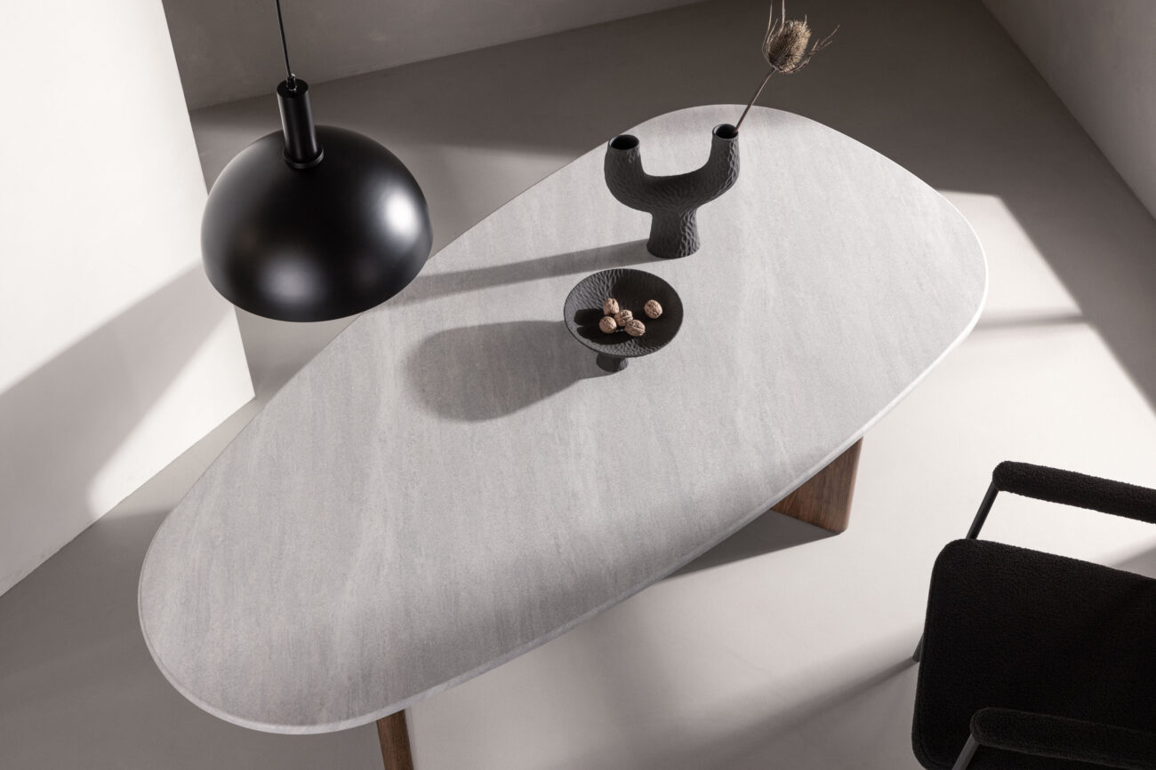 Grönvik – Table à manger ovale – Moka, Gris clair – 180 x 90 cm