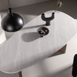 Grönvik – Table à manger ovale – Moka, Gris clair – 180 x 90 cm
