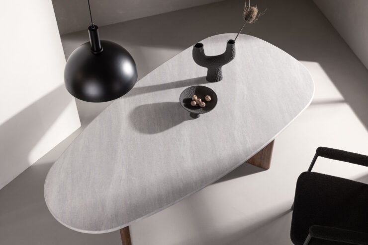 Grönvik – Table à manger ovale – Moka, Gris clair – 180 x 90 cm