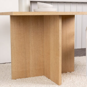 Leo – Table à manger rectangulaire – Naturel – 100 x 100 cm