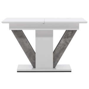 Disa – Table à manger rectangulaire – Gris, Blanc – 120 x 80 cm