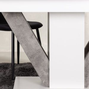 Disa – Table à manger rectangulaire – Gris, Blanc – 120 x 80 cm