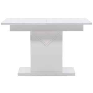 Pluto – Table à manger rectangulaire – Blanc, Transparent – 120 x 90 cm