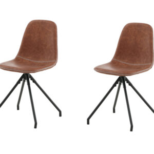 Polar – Chaise de salle à manger – Noir, Marron – 54 x 88 x 44 cm