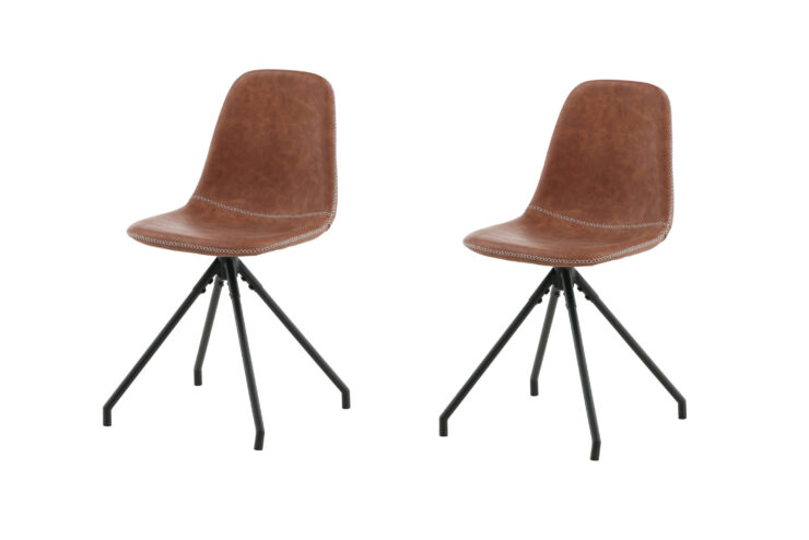 Polar – Chaise de salle à manger – Noir, Marron – 54 x 88 x 44 cm