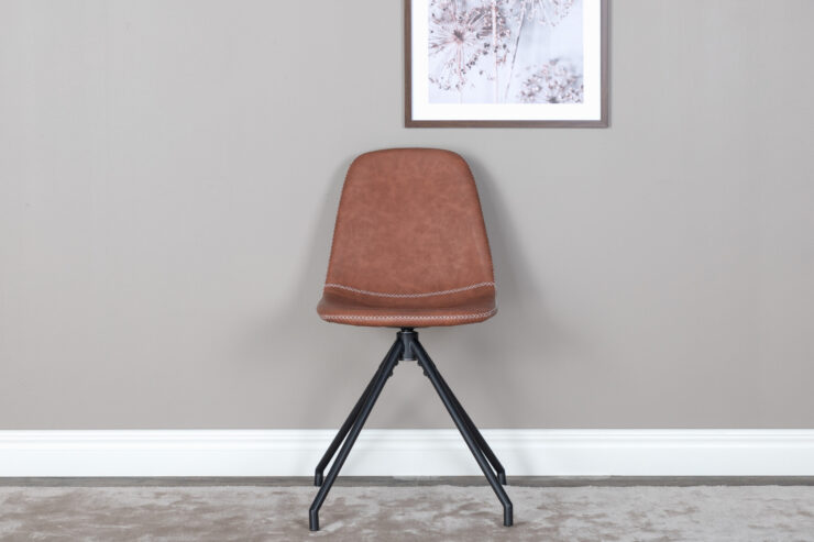 Polar – Chaise de salle à manger – Noir, Marron – 54 x 88 x 44 cm