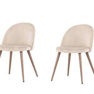 Velvet – Chaise de salle à manger – Beige, Moka – 57 x 77 x 50 cm