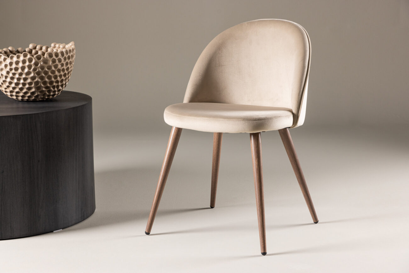 Velvet – Chaise de salle à manger – Beige, Moka – 57 x 77 x 50 cm