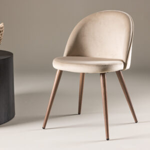 Velvet – Chaise de salle à manger – Beige, Moka – 57 x 77 x 50 cm