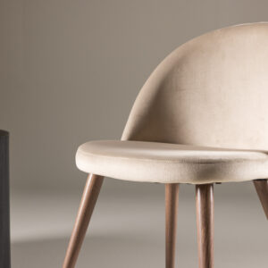 Velvet – Chaise de salle à manger – Beige, Moka – 57 x 77 x 50 cm
