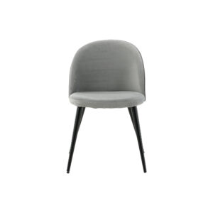 Velvet – Chaise de salle à manger – Gris clair, Noir – 57 x 77 x 50 cm