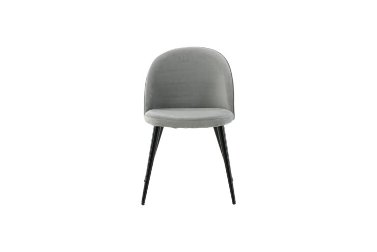 Velvet – Chaise de salle à manger – Gris clair, Noir – 57 x 77 x 50 cm