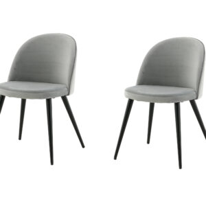 Velvet – Chaise de salle à manger – Gris clair, Noir – 57 x 77 x 50 cm