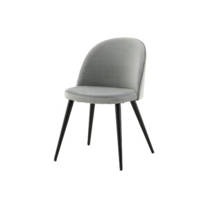 Velvet – Chaise de salle à manger – Gris clair, Noir – 57 x 77 x 50 cm