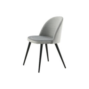 Velvet – Chaise de salle à manger – Gris clair, Noir – 57 x 77 x 50 cm