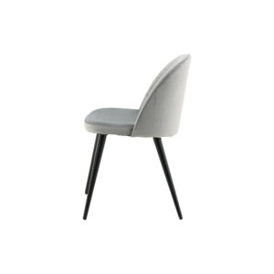 Velvet – Chaise de salle à manger – Gris clair, Noir – 57 x 77 x 50 cm