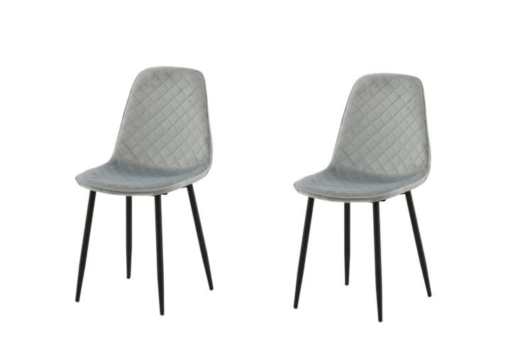 Polar – Chaise de salle à manger – Noir, Gris – 53 x 88 x 46 cm