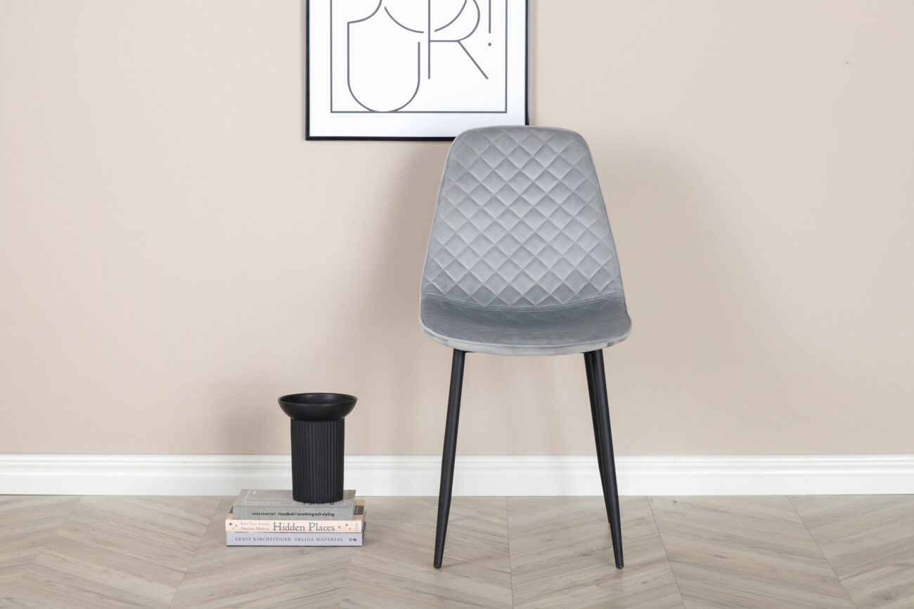 Polar – Chaise de salle à manger – Noir, Gris – 53 x 88 x 46 cm