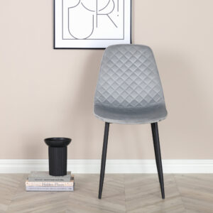 Polar – Chaise de salle à manger – Noir, Gris – 53 x 88 x 46 cm