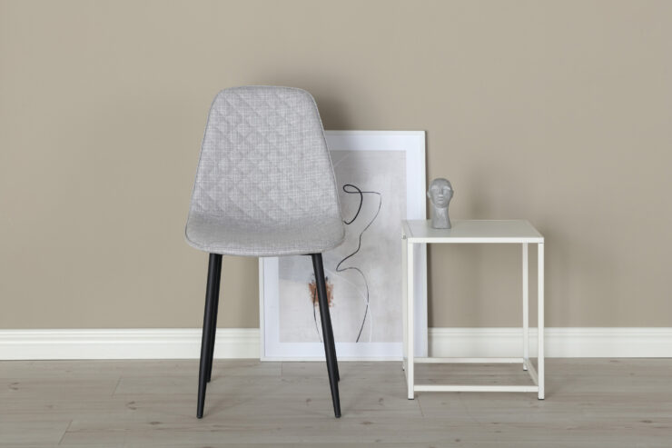 Polar – Chaise de salle à manger – Noir, Gris – 53 x 88 x 46 cm