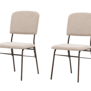 Seda – Chaise de salle à manger – Beige, Marron – 56 x 94 x 49 cm