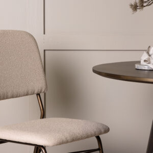 Seda – Chaise de salle à manger – Beige, Marron – 56 x 94 x 49 cm