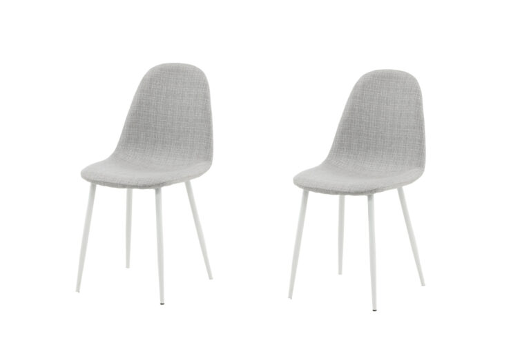 Polar – Chaise de salle à manger – Gris, Blanc – 53 x 88 x 46 cm