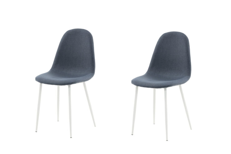 Polar – Chaise de salle à manger – Bleu, Blanc – 53 x 88 x 46 cm