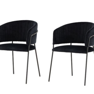 Selma – Chaise de salle à manger – Noir – 58 x 82 x 54 cm