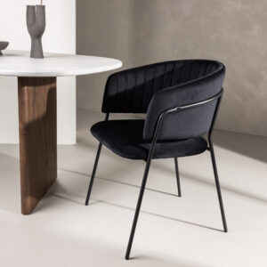 Selma – Chaise de salle à manger – Noir – 58 x 82 x 54 cm