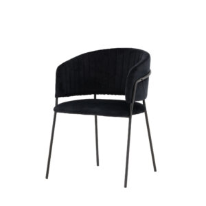 Selma – Chaise de salle à manger – Noir – 58 x 82 x 54 cm