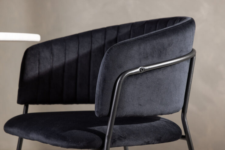 Selma – Chaise de salle à manger – Noir – 58 x 82 x 54 cm