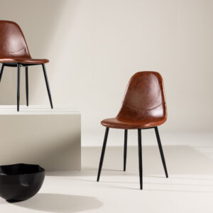Polar – Chaise de salle à manger – Noir, Marron – 51,5 x 89 x 44,5 cm