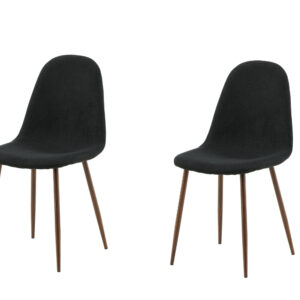 Polar – Chaise de salle à manger – Noir, Naturel – 53 x 88 x 46 cm