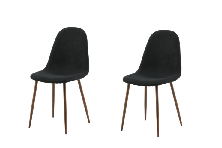 Polar – Chaise de salle à manger – Noir, Naturel – 53 x 88 x 46 cm