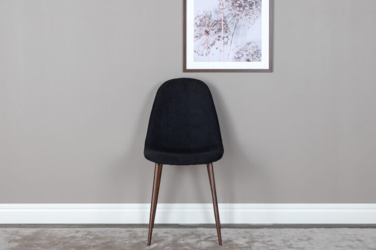 Polar – Chaise de salle à manger – Noir, Naturel – 53 x 88 x 46 cm