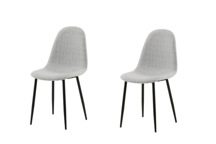 Polar – Chaise de salle à manger – Noir, Gris – 53 x 88 x 46 cm