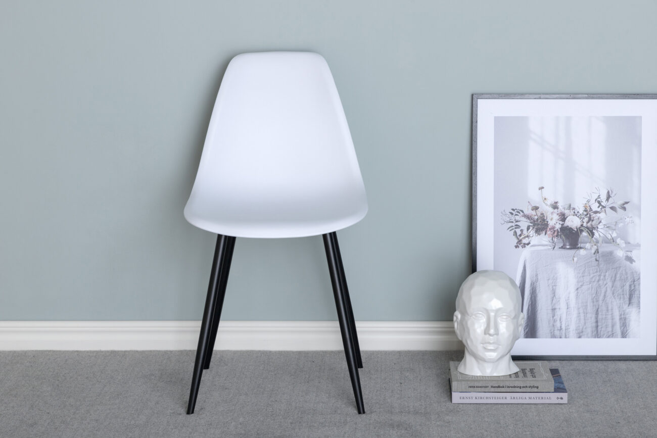 Polar – Chaise de salle à manger – Noir, Blanc – 58 x 81 x 46 cm