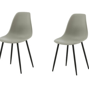 Polar – Chaise de salle à manger – Noir, Gris – 58 x 81 x 46 cm