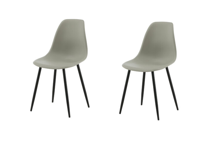 Polar – Chaise de salle à manger – Noir, Gris – 58 x 81 x 46 cm