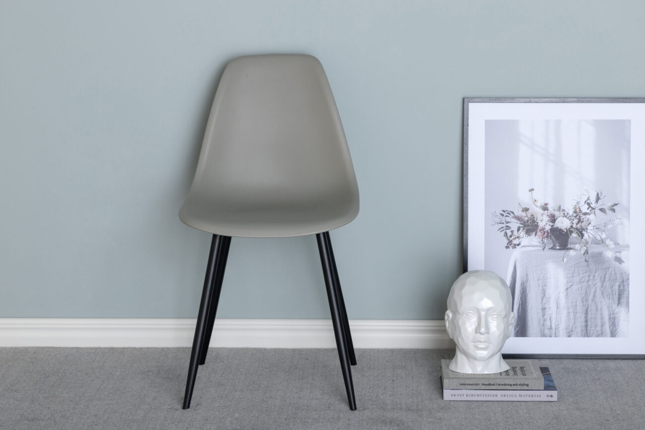 Polar – Chaise de salle à manger – Noir, Gris – 58 x 81 x 46 cm