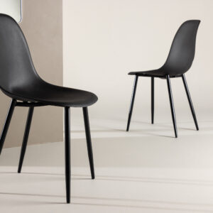 Polar – Chaise de salle à manger – Noir – 53 x 83 x 45 cm