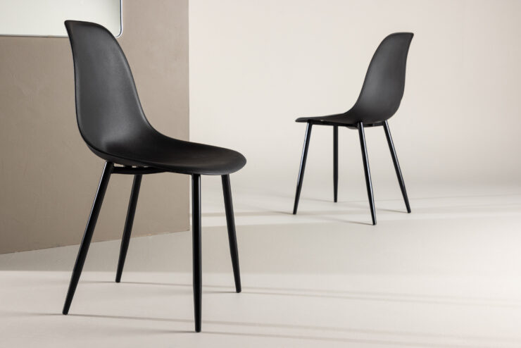 Polar – Chaise de salle à manger – Noir – 53 x 83 x 45 cm
