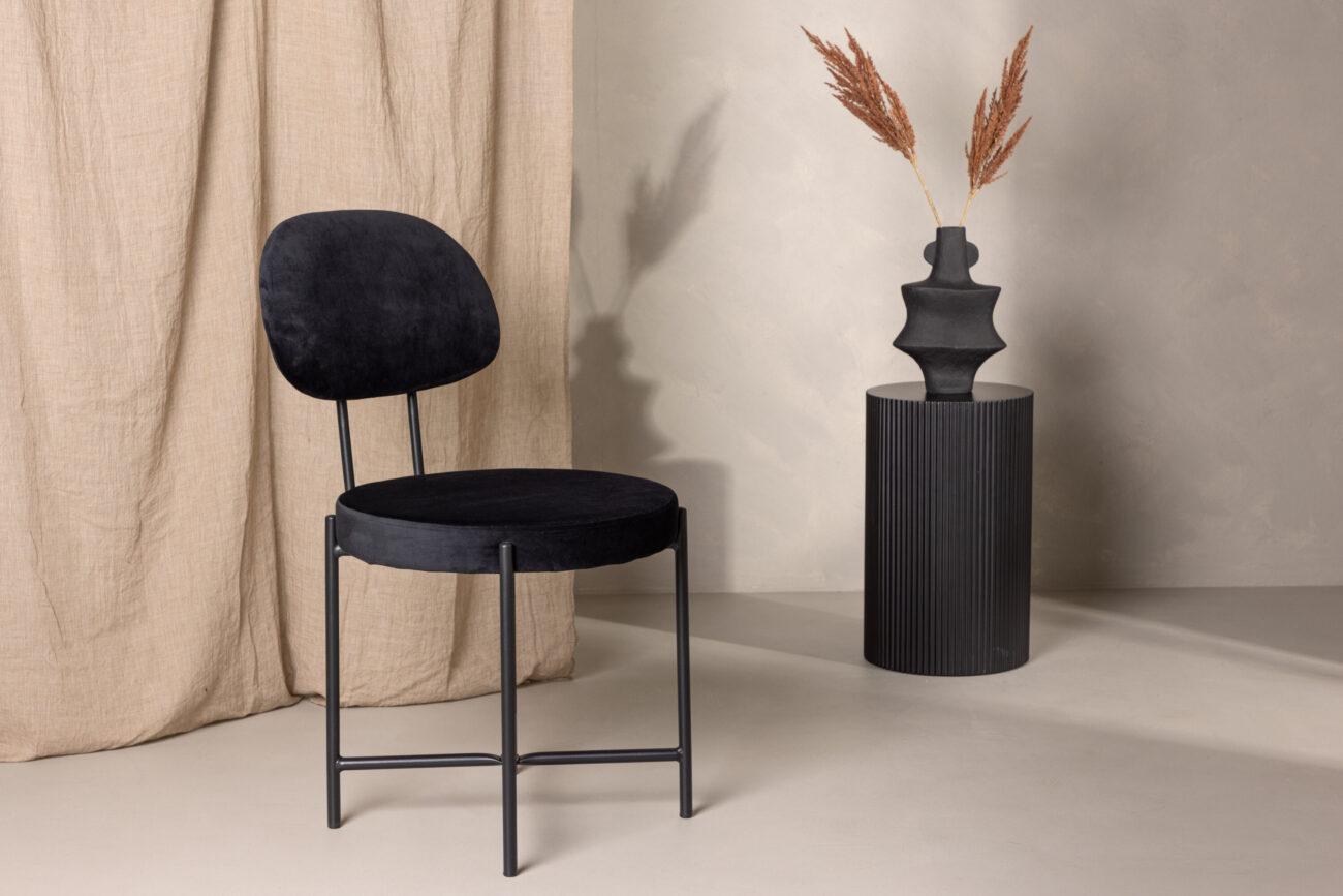 Stella – Chaise de salle à manger – Noir – 60 x 89 x 50 cm