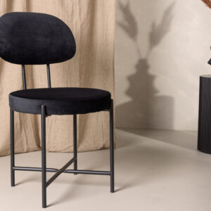 Stella – Chaise de salle à manger – Noir – 60 x 89 x 50 cm