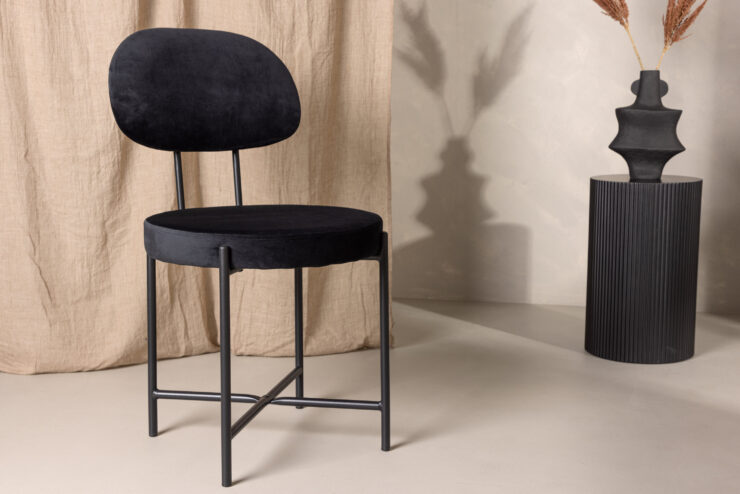 Stella – Chaise de salle à manger – Noir – 60 x 89 x 50 cm
