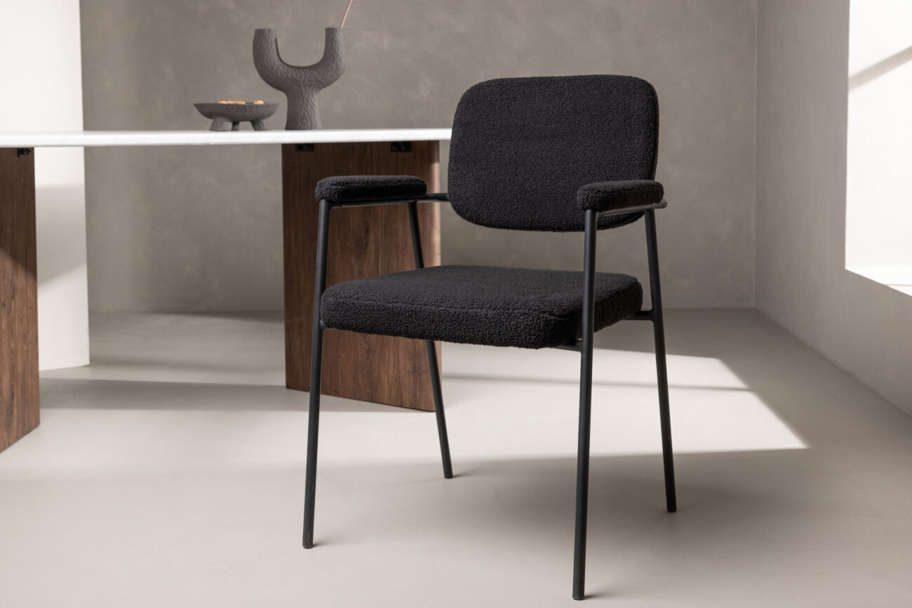 Yesterday – Chaise de salle à manger – Noir – 61 x 90 x 58 cm